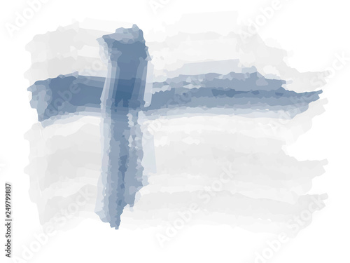 Watercolor flag of Finland. Vector illustration design
