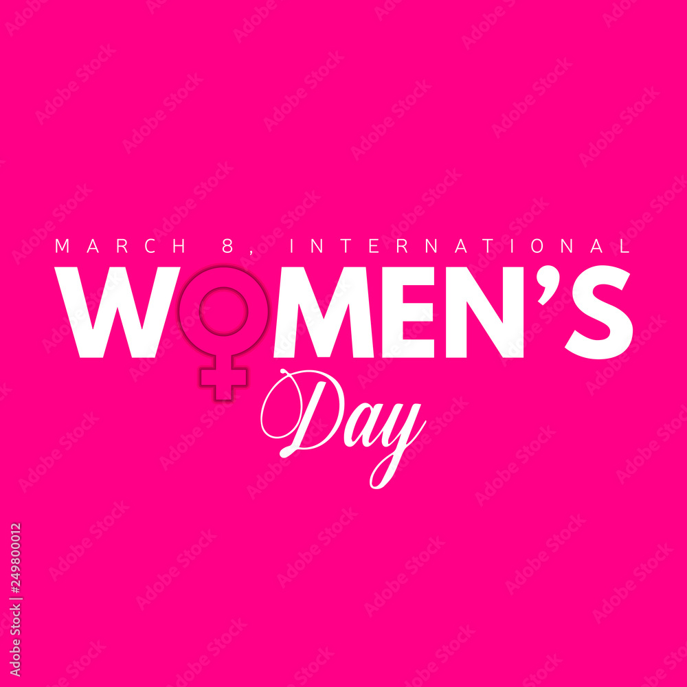 Happy women day with a female symbol image. Vector illustration design