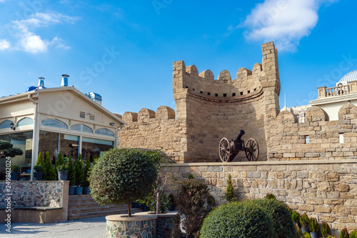 Ancient cannon in Icheri Sheher, Baku city, Azerbaijan photo