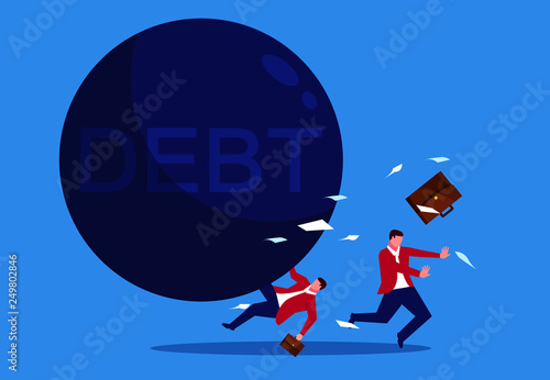 Huge iron ball fell hit the businessman