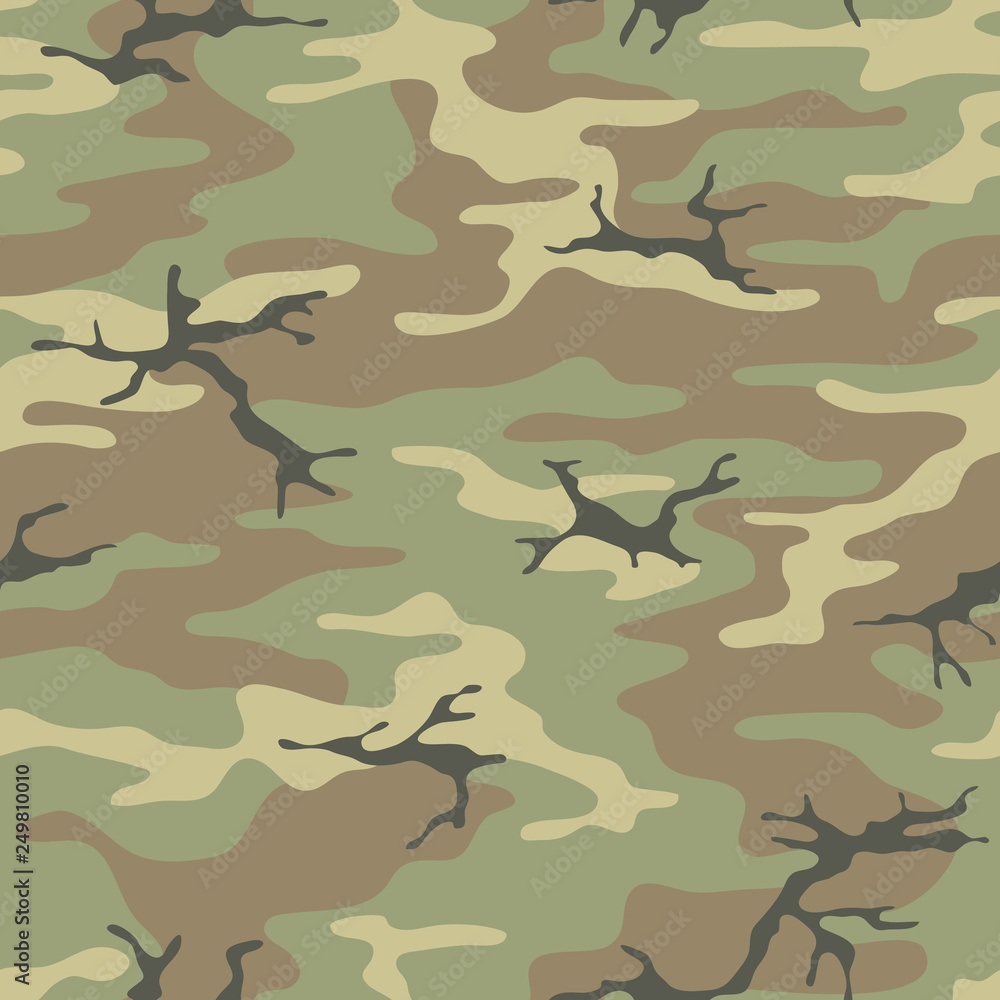 Seamless camouflage pattern. Khaki texture, vector illustration. Camo print background. Abstract military style backdrop Seamless camouflage pattern. Khaki texture, vector illustration. Camo print background. Abstract military style backdrop