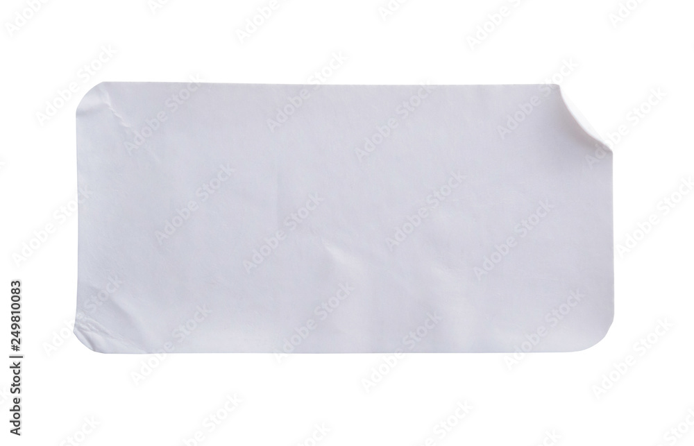 Sticker label isolated on white background with clipping path Sticker label isolated on white background with clipping path