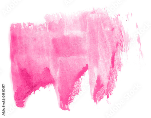 Abstract watercolor background hand-drawn on paper. Volumetric smoke elements. Pink Peacock color. For design  web  card  text  decoration  surfaces.