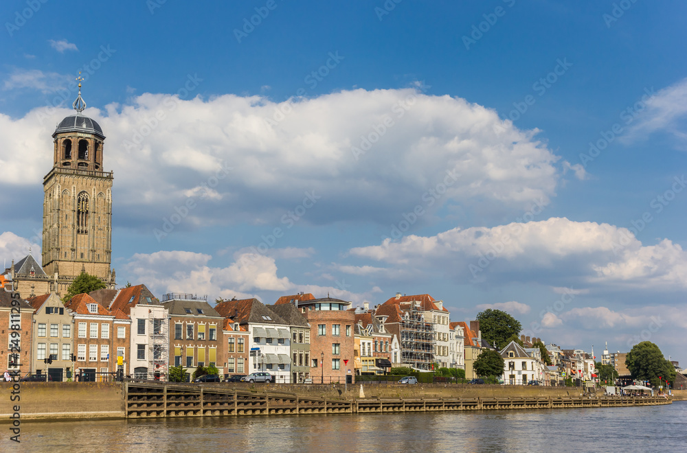 Historic city Deventer at the IJssel river in The Netherlands