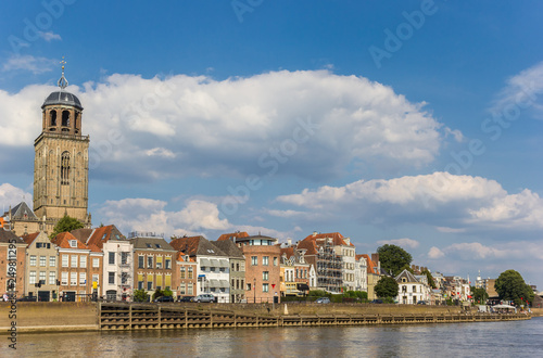Historic city Deventer at the IJssel river in The Netherlands