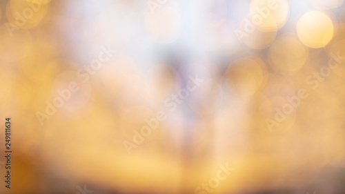 Golden bokeh lights as abstract background