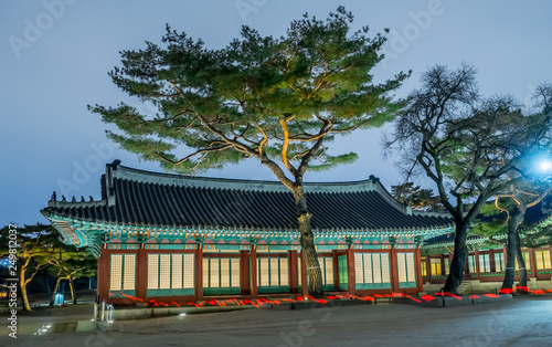 Photography Korean traditional palace at night