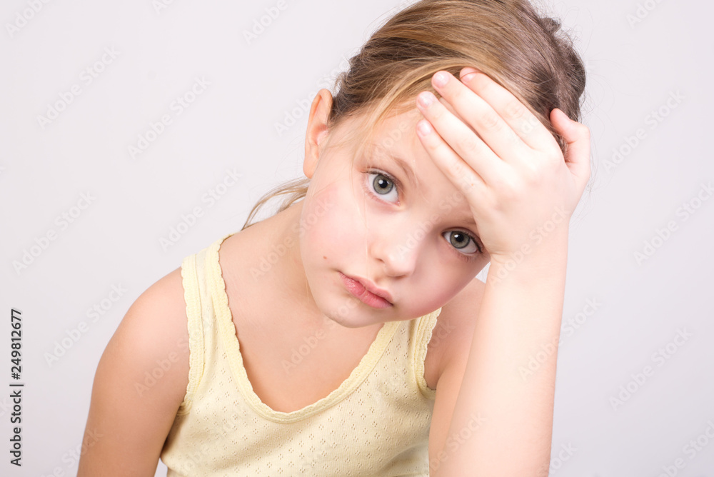 Fototapeta premium Portrait of sad child