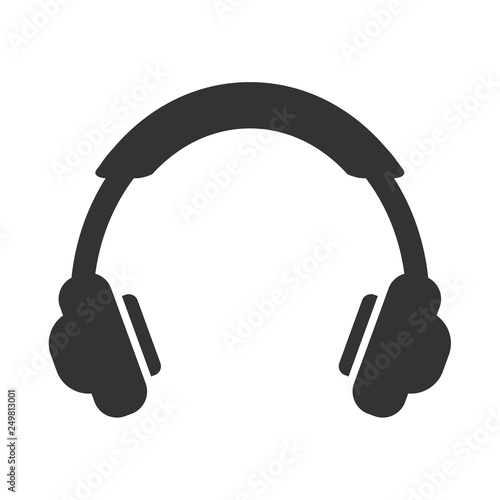 Modern flat headphone icon isolated on white backgound. Vector illustration