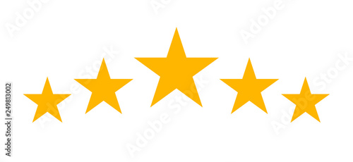 Five stars rating golden isolated icon. Vector illustration