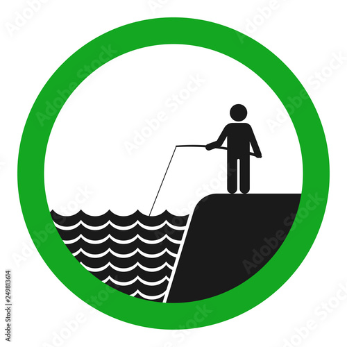 FISHING ALLOWED sign. Vector.