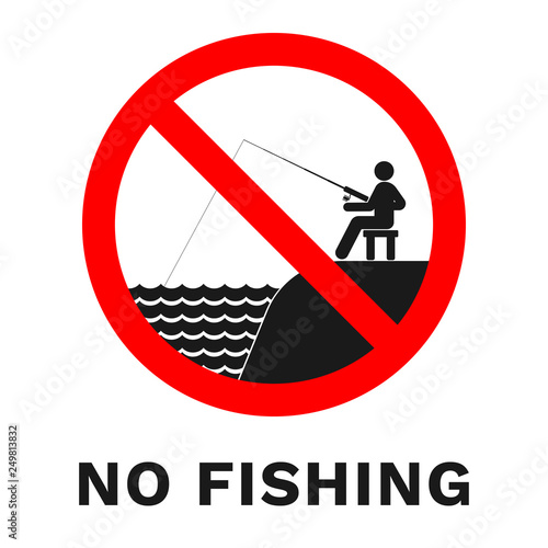 NO FISHING sign. Vector.
