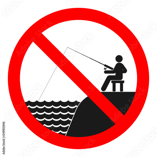 NO FISHING sign. Vector.