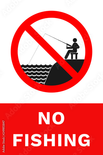 NO FISHING sign. Vector.