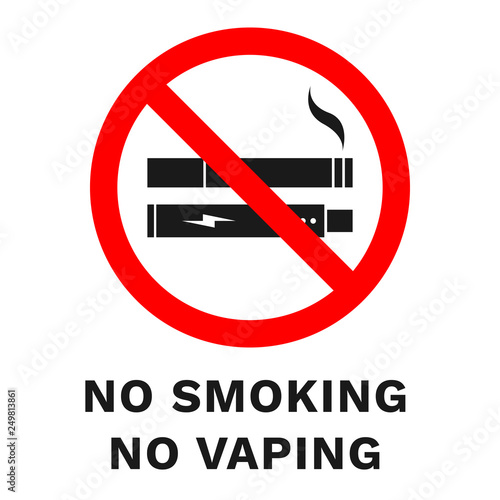 NO SMOKING, NO VAPING sign. Vector.