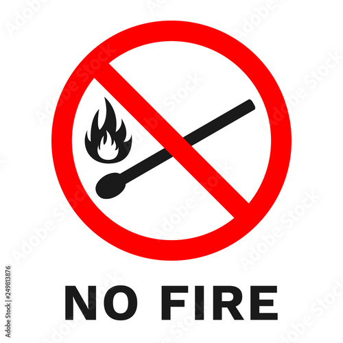 NO FIRE sign. Vector.