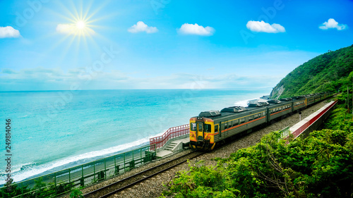 The train station beside the beach on the east of Taiwan