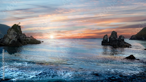 Beach stone is one of the largest sea stacks on the east coast of Taiwan photo