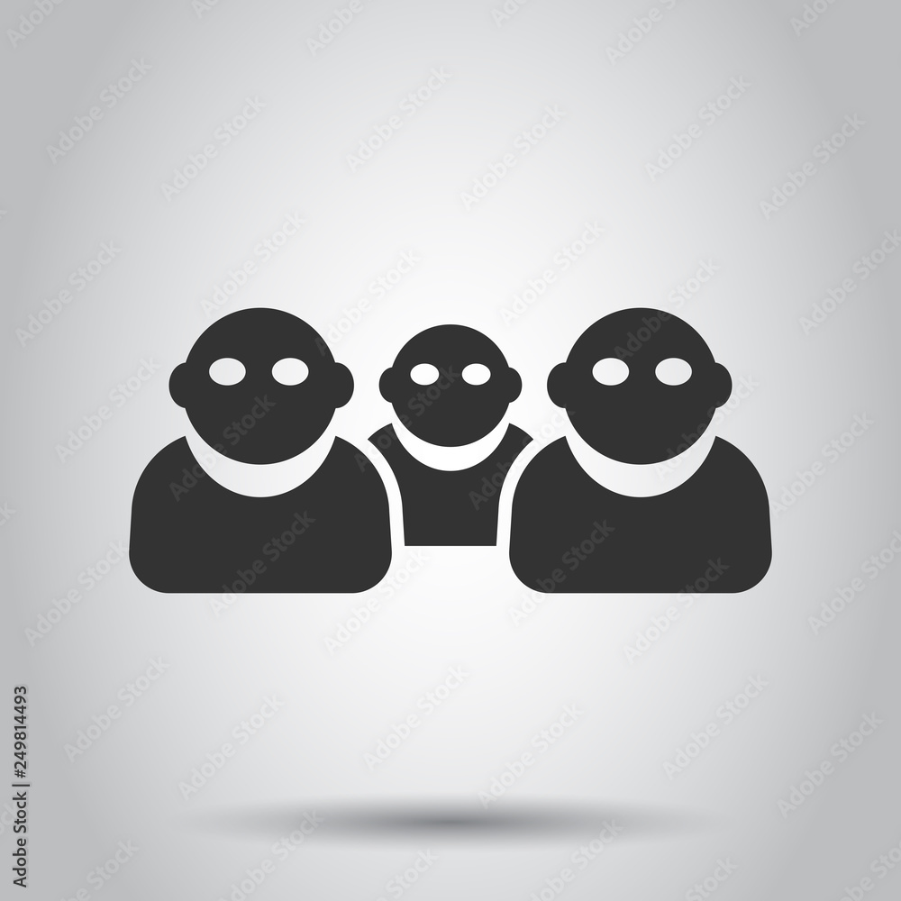 Fototapeta premium People communication icon in flat style. People vector illustration on white background. Partnership business concept.