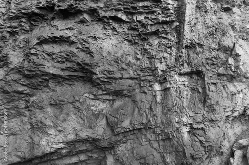 Rock surface texture background. Black and white