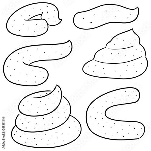 vector set of poop