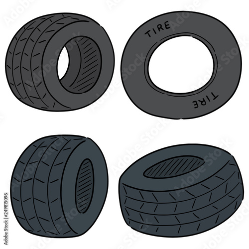 vector set of tires