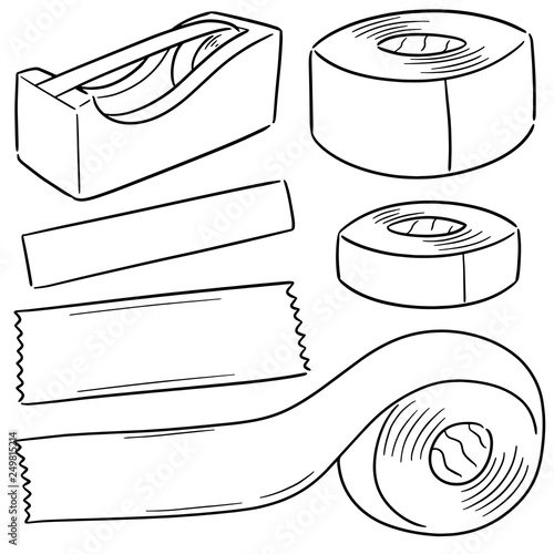 vector set of adhesive tape