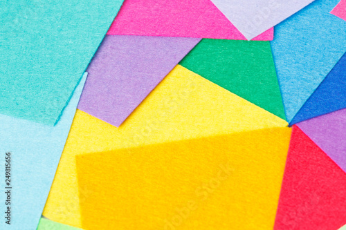 a set of colored sheets of felt, rainbow colors