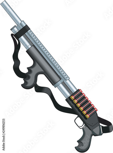 Tactical Shotgun Vector Illustration