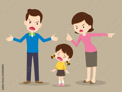 angry family quarreling