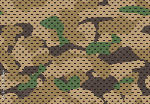 Army camouflage pattern. Military camouflaged fabric texture print  camo textile and green seamless vector background