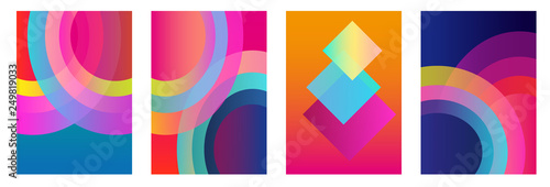 Set of bright A4 covers with abstract shapes