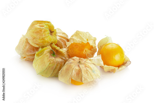 Cape Gooseberry, Physalis fruit or golden berry isolated over white background