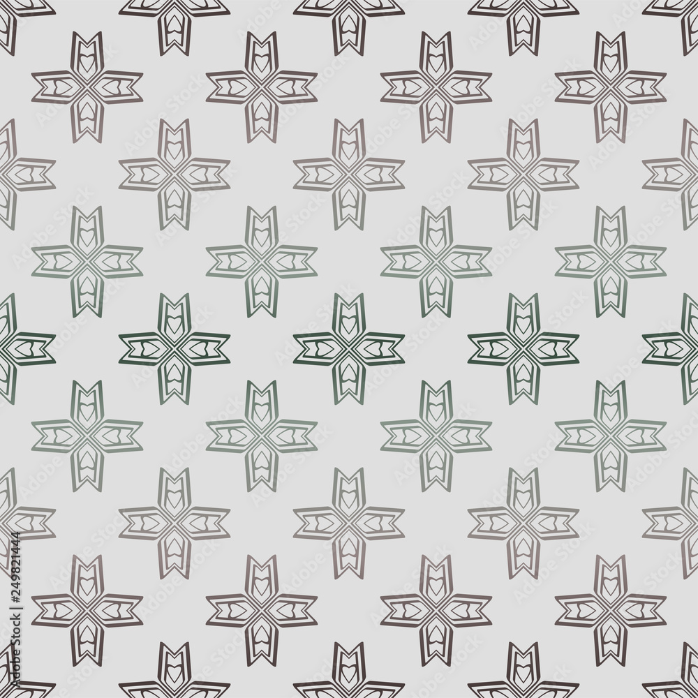 Obraz premium Abstract Vector Seamless Pattern With Abstract Geometric Style. Repeating Sample Figure And Line. Grey, green color