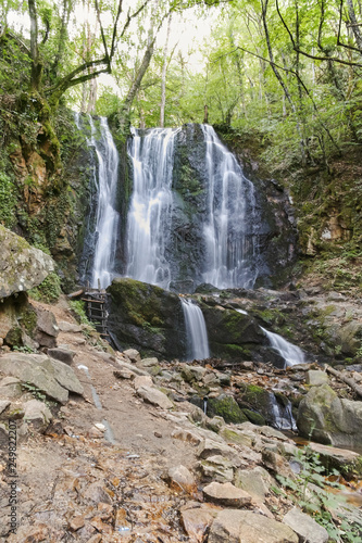 Landscape of Koleshino waterfalls cascade in Belasica Mountain  Novo Selo  Republic of North Macedonia