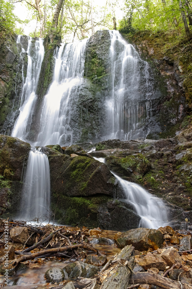Obraz premium Landscape of Koleshino waterfalls cascade in Belasica Mountain, Novo Selo, Republic of North Macedonia