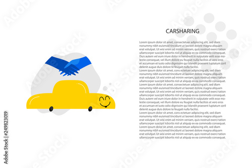 Car sharing hand drawn flat illustration