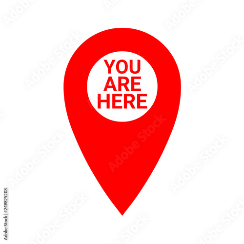 Red map pointer with the text you are here Free Download Red map pointer with the text you are here - GFXLoad