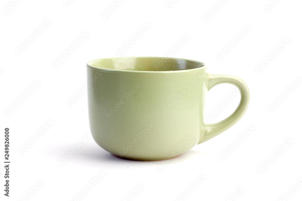 Green cup isolated on white Green cup isolated on white
