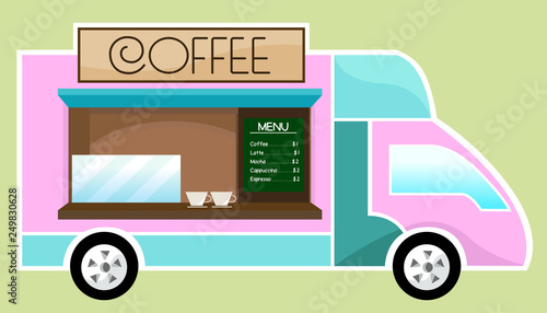 Vector illustration of a coffee truck