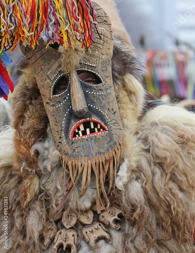 Bild auf Leinwand Pernik, Bulgaria - January 27, 2019 - Masquerade festival Surva in Pernik, Bulgaria