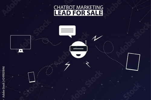 Chatbot Marketing Concept with Robot and Abstract Digital Background