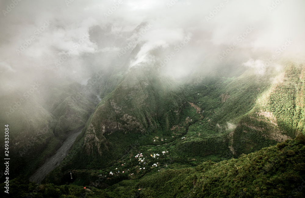 Cloudy day at belvedere of bois-court - Reunion Island