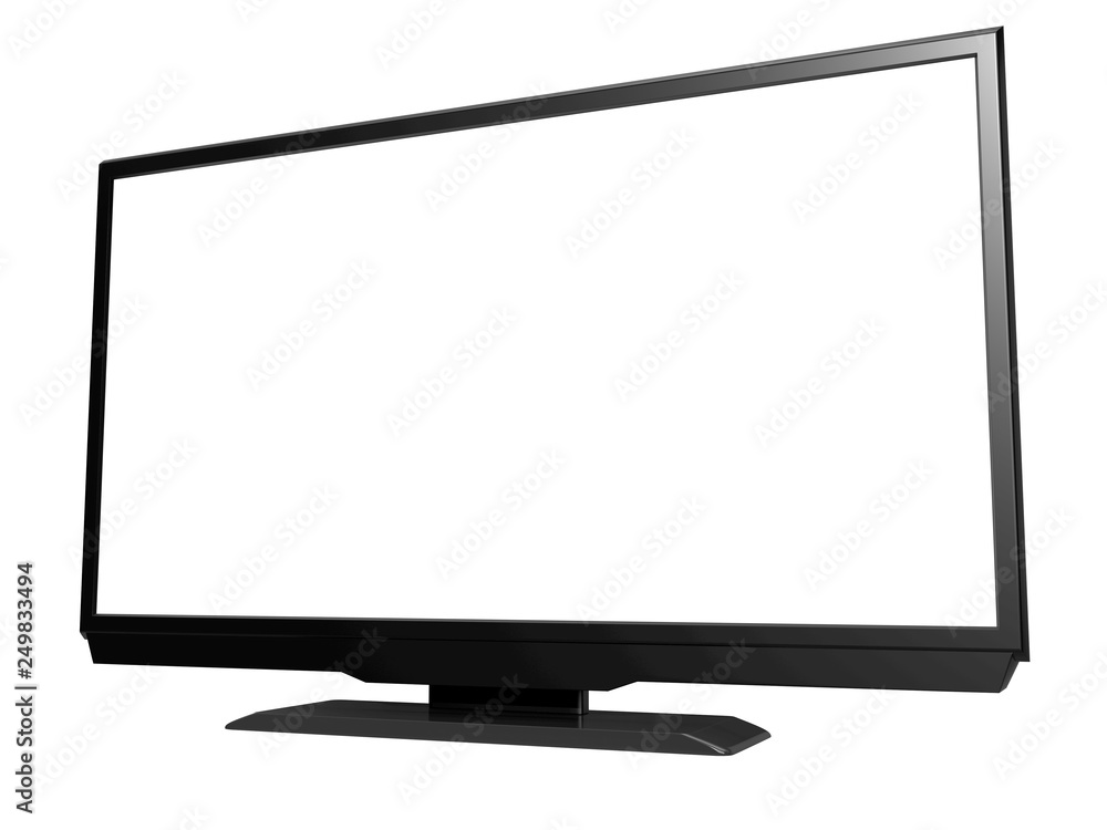 Modern LED LCD tv isolated on white background. 3D rendering Modern LED LCD tv isolated on white background. 3D rendering