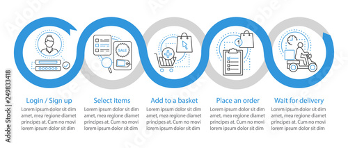 Online shopping vector infographic template