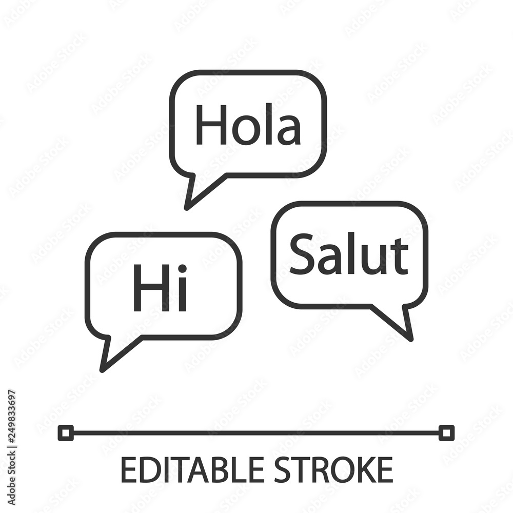 Language courses linear icon Language courses linear icon