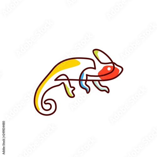 chameleon logo vector icon illustration