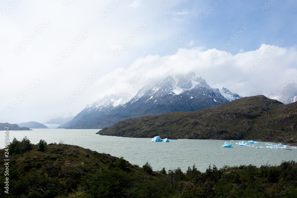 Icebergs on Grey Lake, Chile, Torres del Paine