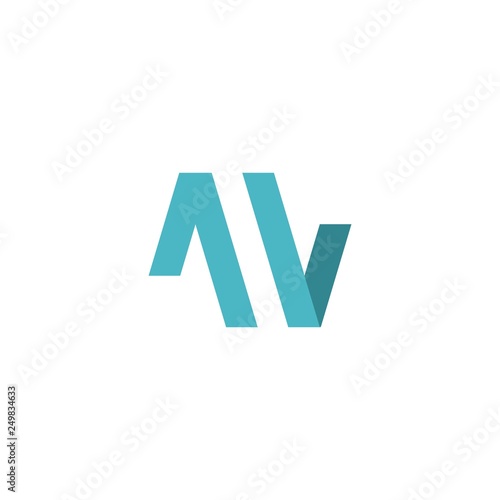 AV MW letter logo vector icon