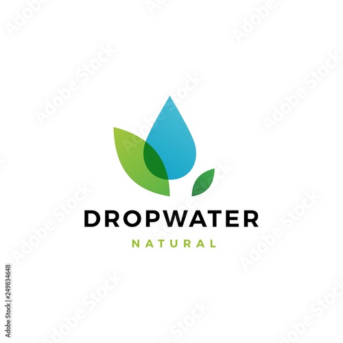 drop water leaf logo vector icon